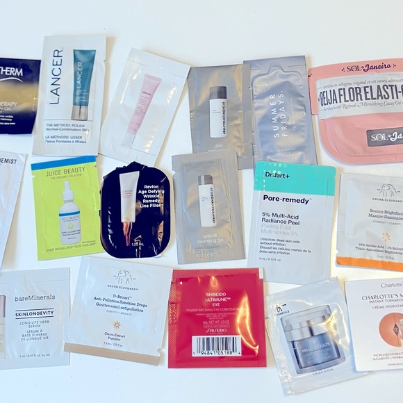SOLD - 22 Luxury & Drugstore Skincare Samples - Picture 1 of 7